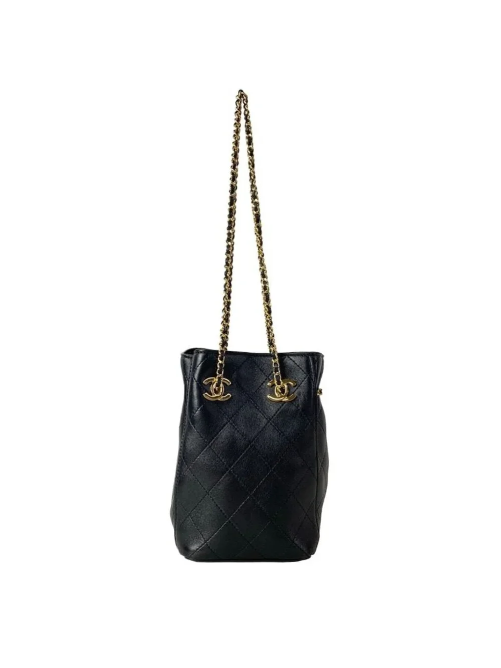 Chanel Shoulder Bag Quilted Black Lambskin